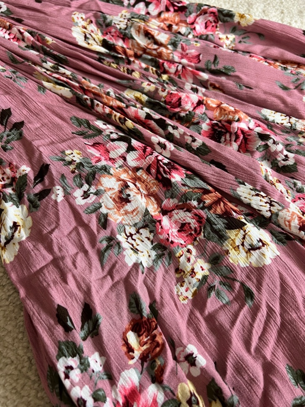 Aratta Silent Journey Floral Wrap Maxi Dress in Mauve Pink with Waist Tie - Picture 15 of 15